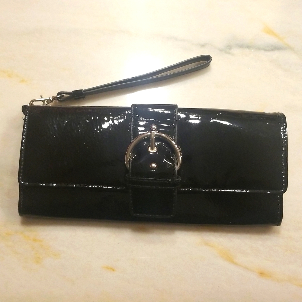 Black Patent Leather Soho Clutch